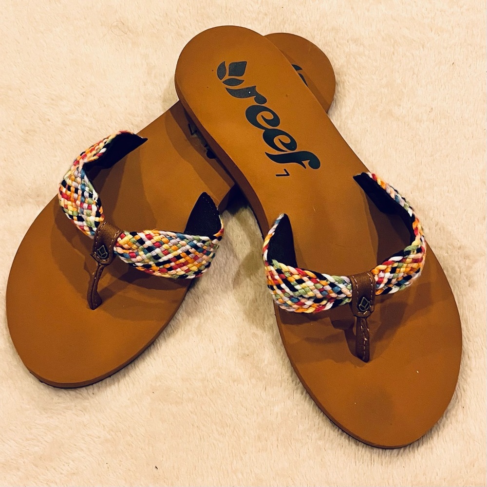 Reef Rainbow Woven Flip Flops
